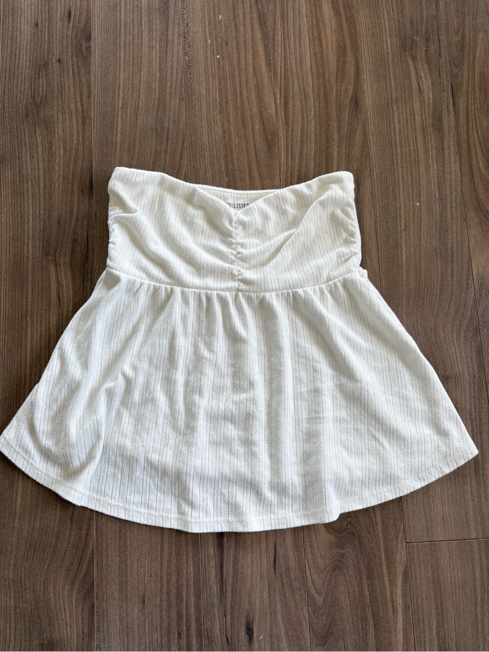 Hollister White Strapless Babydoll Top